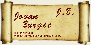 Jovan Burgić vizit kartica
